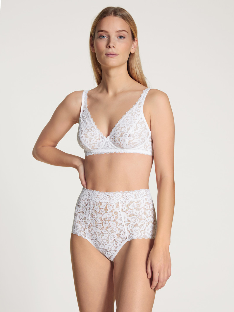 Biancheria Intima Donna Calida Natural Comfort Lace Soft Non-wired Bra Weiss | 5426-VBAKG