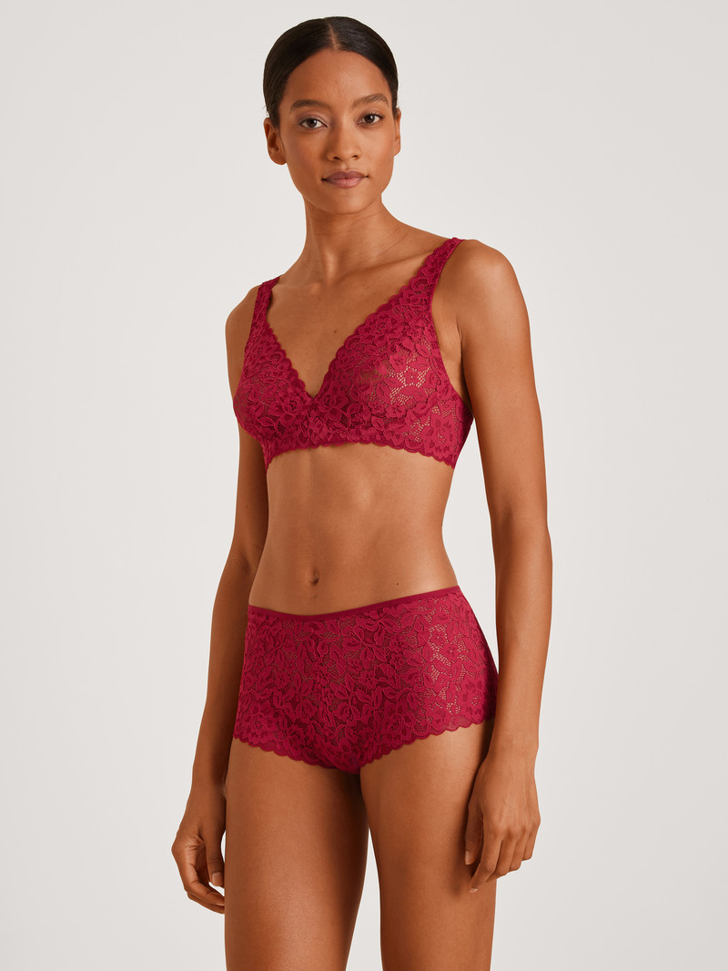 Biancheria Intima Donna Calida Natural Comfort Lace Soft Non-wired Bra Rosse | 0851-EIXLS