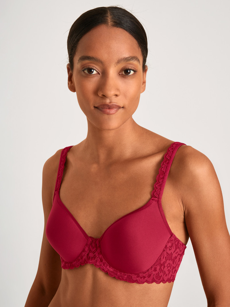 Biancheria Intima Donna Calida Natural Comfort Lace Spacer Bra Rosse | 7036-AFTYU