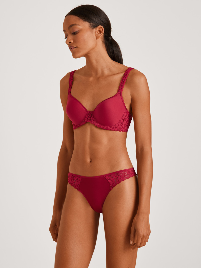 Biancheria Intima Donna Calida Natural Comfort Lace Spacer Bra Rosse | 7036-AFTYU