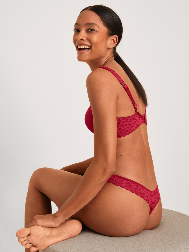 Biancheria Intima Donna Calida Natural Comfort Lace Spacer Bra Rosse | 7036-AFTYU