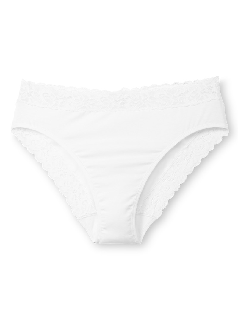 Biancheria Intima Donna Calida Natural Comfort Lace Brief Weiss | 5413-KXBVC