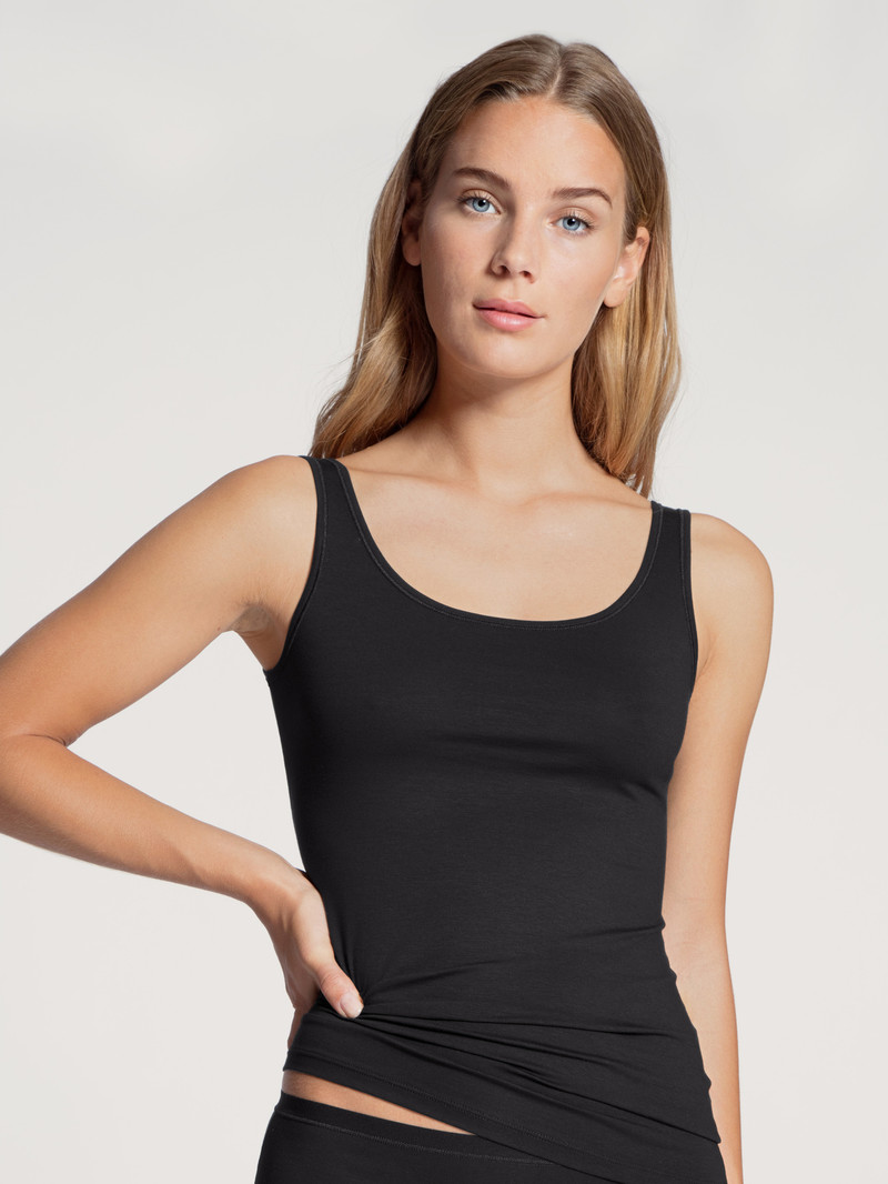 Biancheria Intima Donna Calida Natural Comfort Tank Top Schwarz | 7510-VRFGA