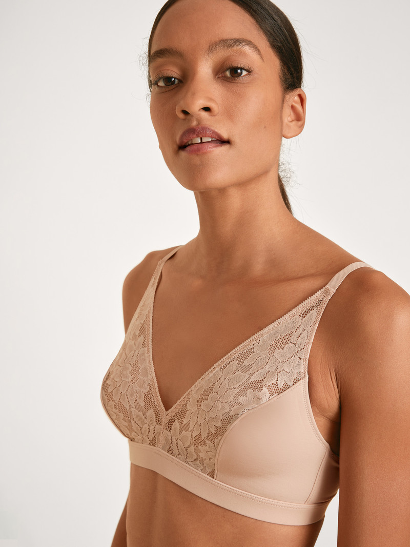 Biancheria Intima Donna Calida Natural Skin Lace Soft Non-wired Bra, Cradle To Cradle Certified® Rosa | 4702-QYSNO