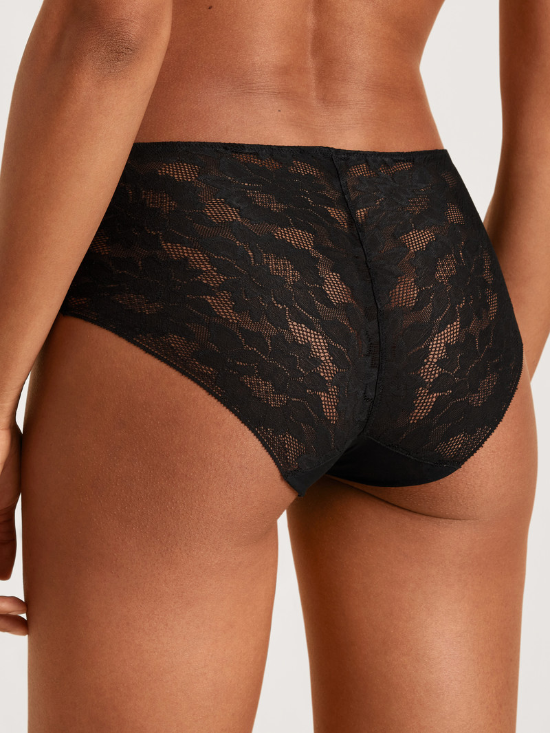 Biancheria Intima Donna Calida Natural Skin Lace Brief, Cradle To Cradle Certified® Nere | 8796-SNMPJ