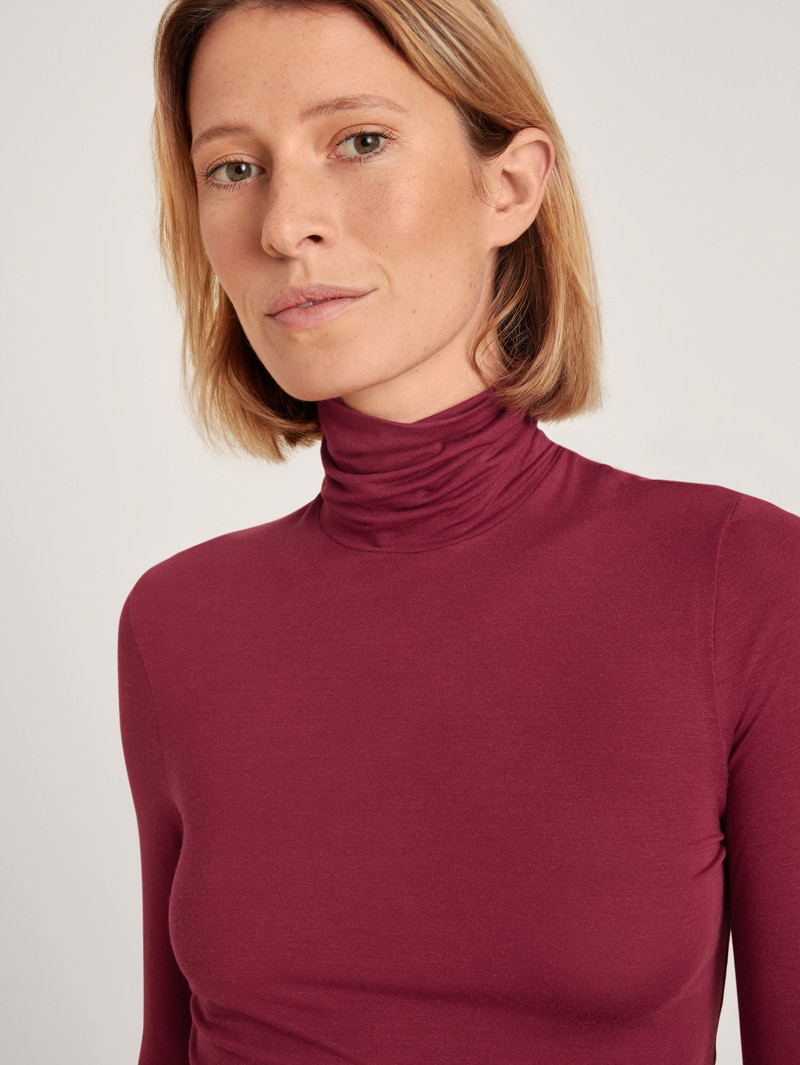 Biancheria Intima Donna Calida Second Skin Shirt Long-sleeve Rosse | 2356-BILGH