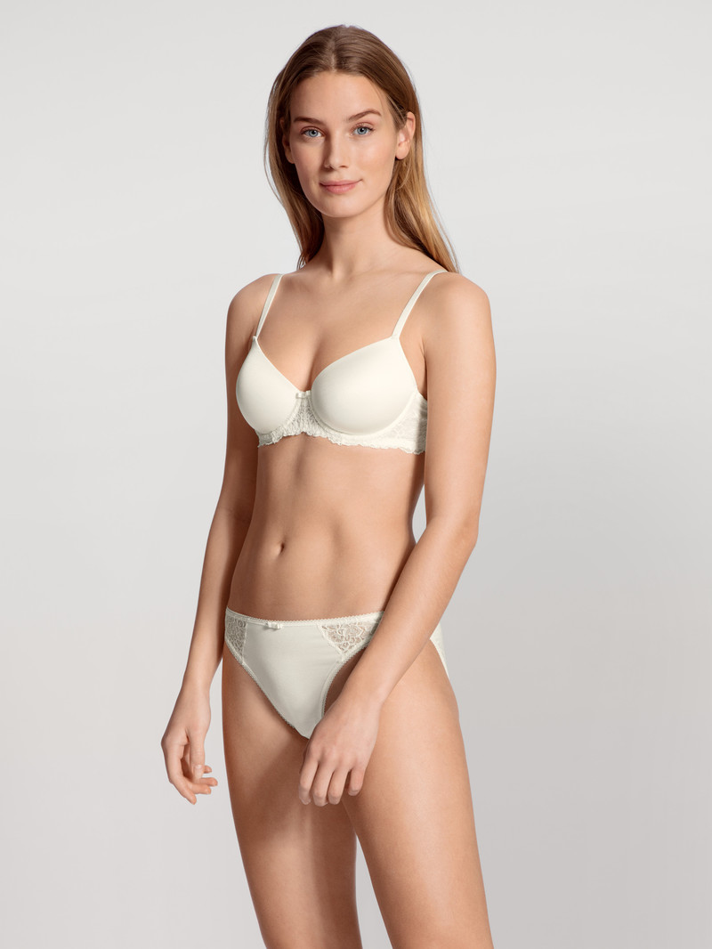 Biancheria Intima Donna Calida Sensual Secrets Underwired T-shirt Bra With Padding Alabaster Crème | 0592-RUWIK