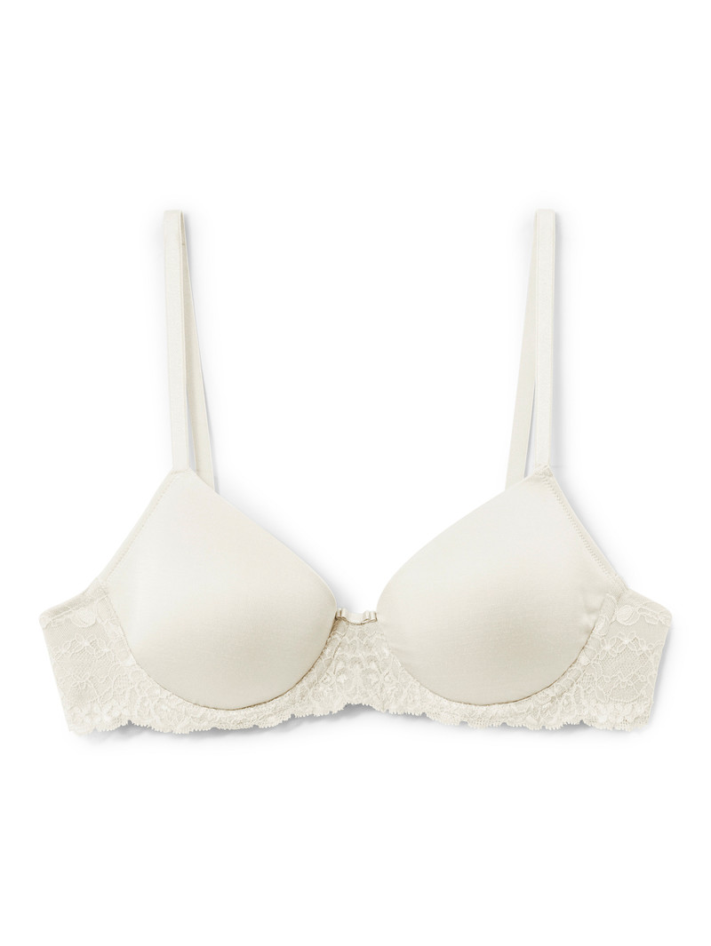 Biancheria Intima Donna Calida Sensual Secrets Underwired T-shirt Bra With Padding Alabaster Crème | 0592-RUWIK