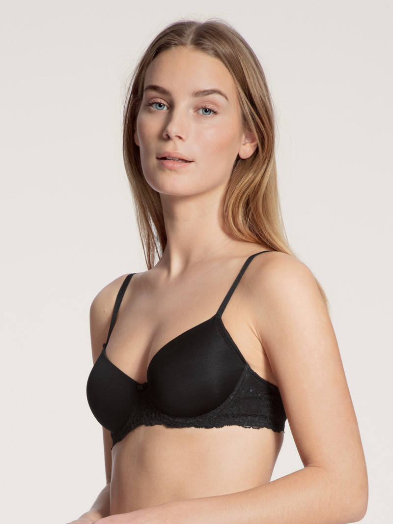 Biancheria Intima Donna Calida Sensual Secrets Underwired T-shirt Bra With Padding Schwarz | 3470-LKXQU