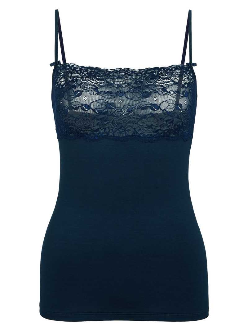 Biancheria Intima Donna Calida Sensual Secrets Spaghetti Strap Top With Lace Blu | 0365-LGVHA