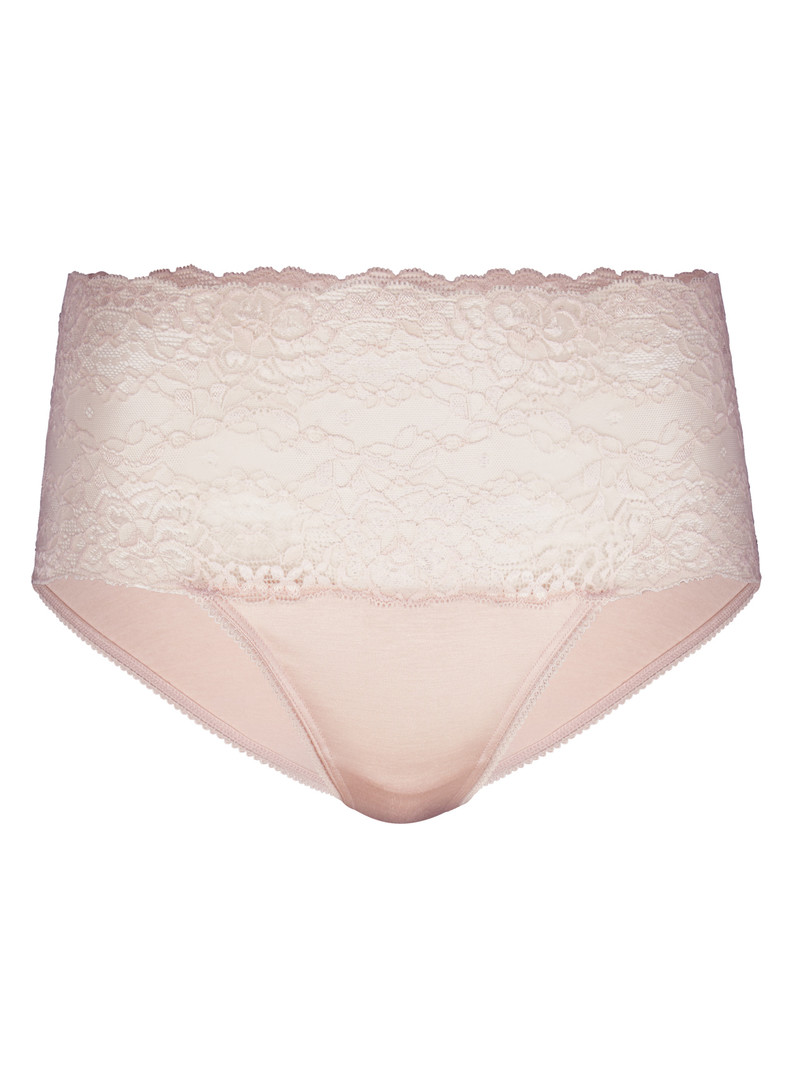 Biancheria Intima Donna Calida Sensual Secrets High-waisted Briefs With Lace Waistband Rosa | 1093-ATGFH