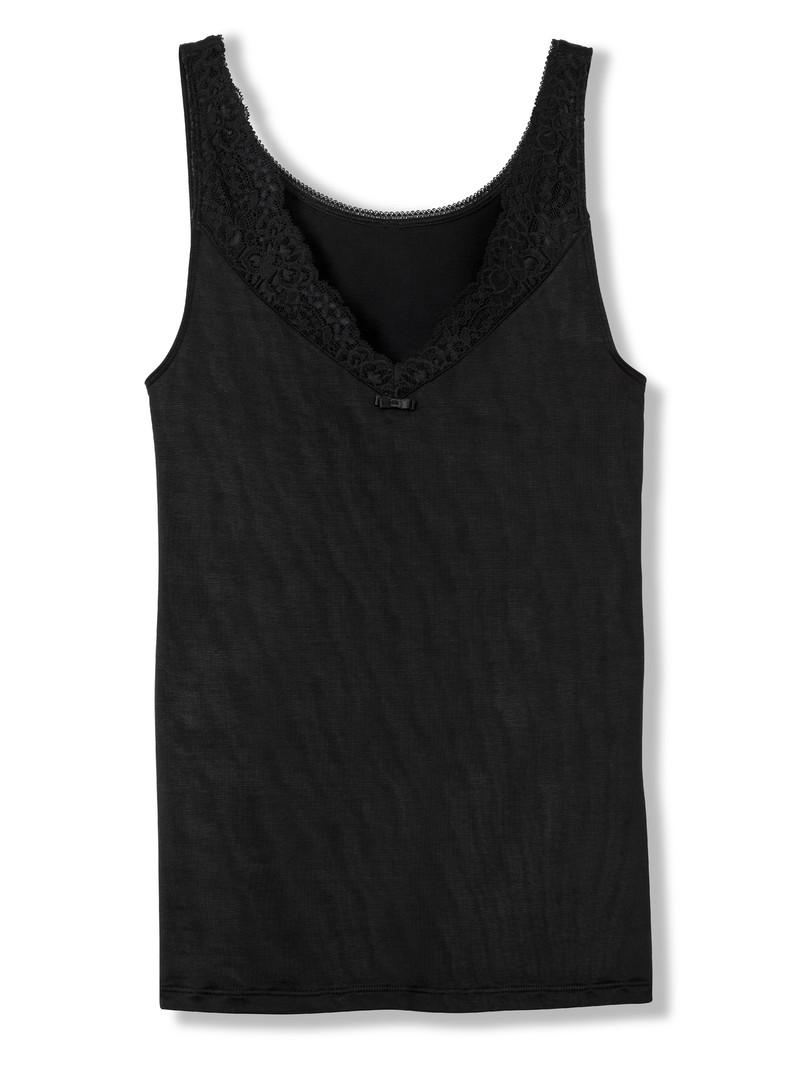 Biancheria Intima Donna Calida Sensual Secrets Tank Top Schwarz | 2165-JVXUF