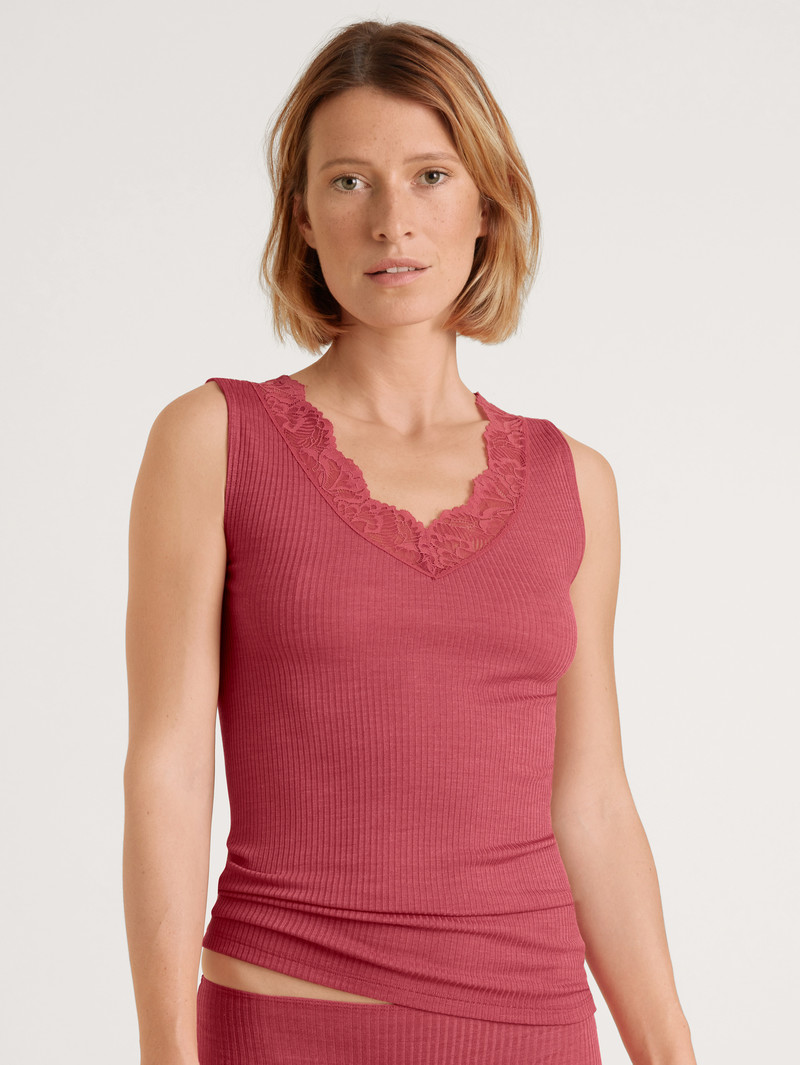 Biancheria Intima Donna Calida Silky Wool Joy Tank Top Rosse | 6941-JTNXR