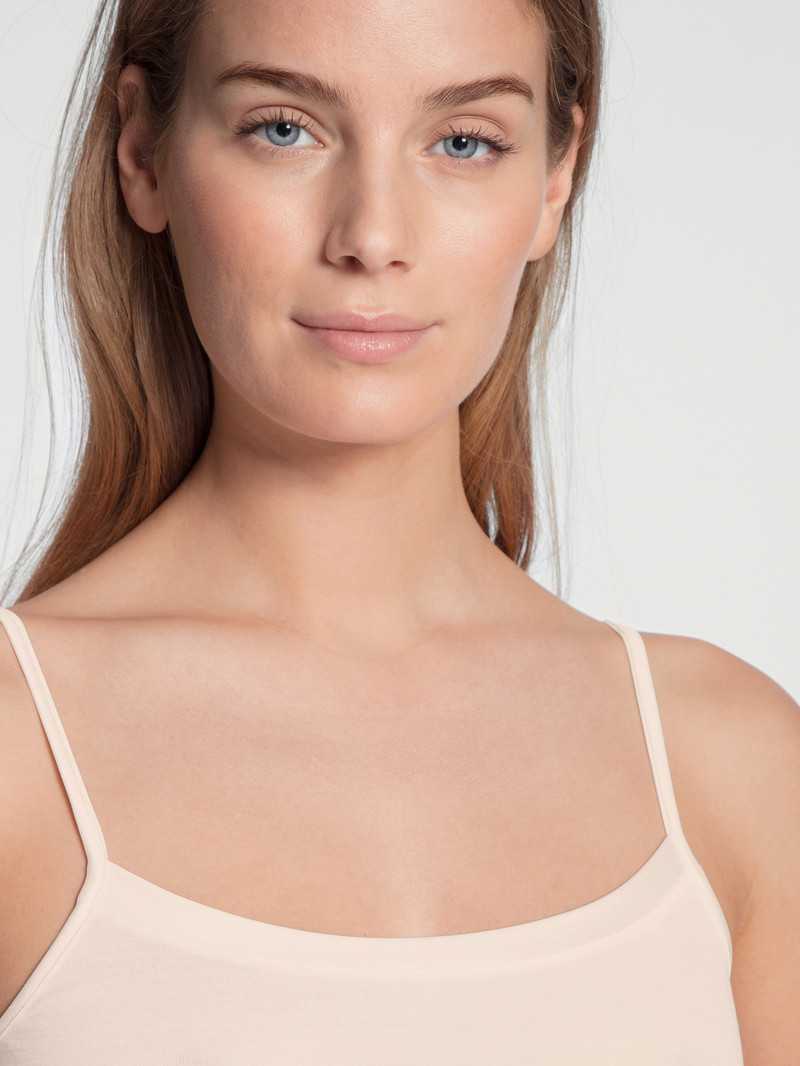 Biancheria Intima Donna Calida True Confidence Spaghetti Top Corallo | 4739-HETDB