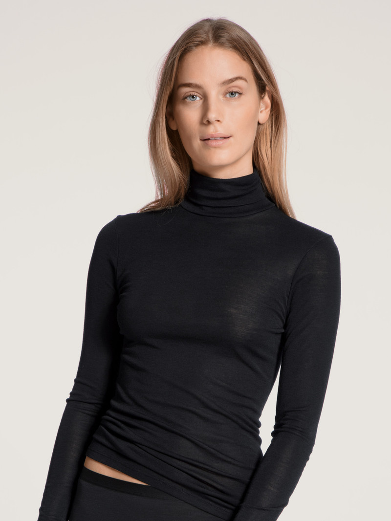 Biancheria Intima Donna Calida True Confidence Shirt Long Sleeve Ws Schwarz | 0628-MUPNJ