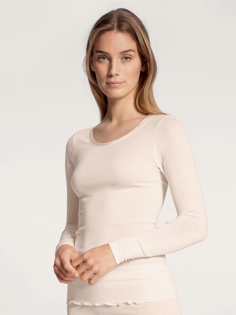 Biancheria Intima Donna Calida True Confidence Shirt Long Sleeve Corallo | 5834-IHLPO