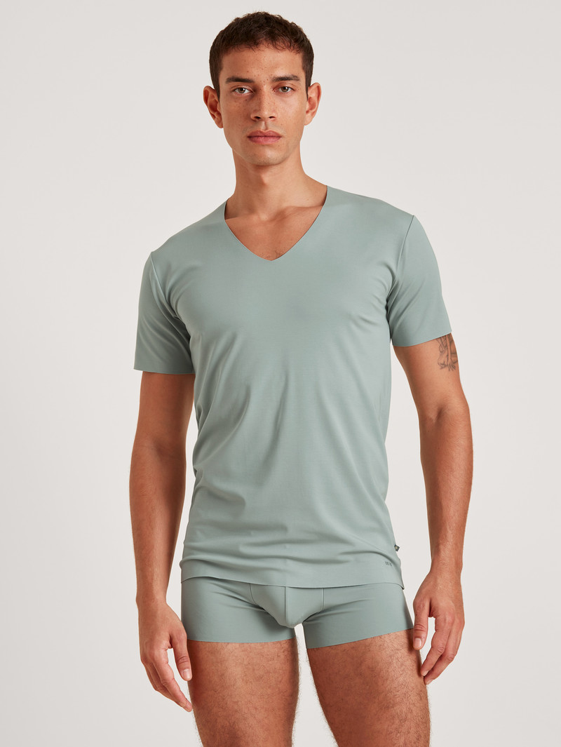 Biancheria Intima Uomo Calida Clean Line V-shirt Grigie | 0519-OXISF