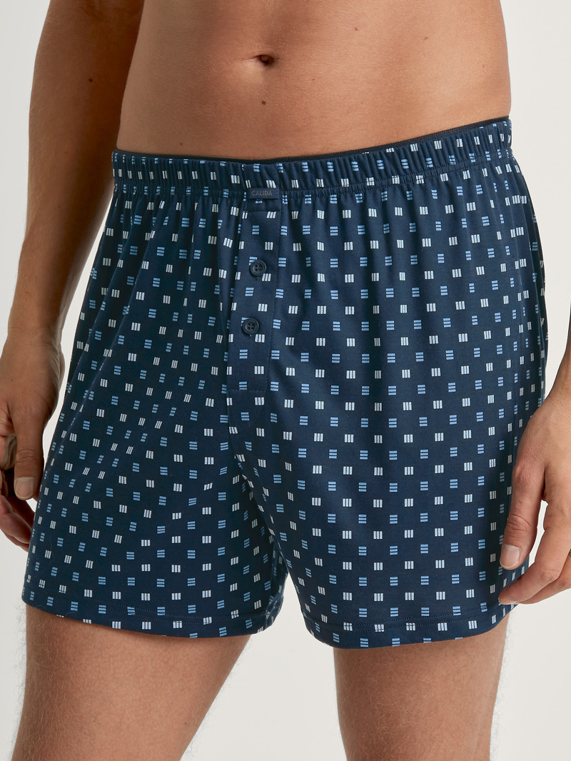 Biancheria Intima Uomo Calida Cotton Choice Boxer Shorts Blu | 6372-VZLAQ