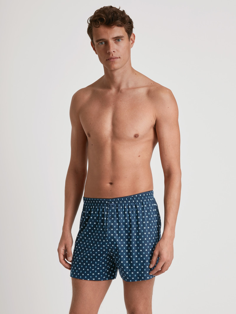 Biancheria Intima Uomo Calida Cotton Choice Boxer Shorts Blu | 6372-VZLAQ