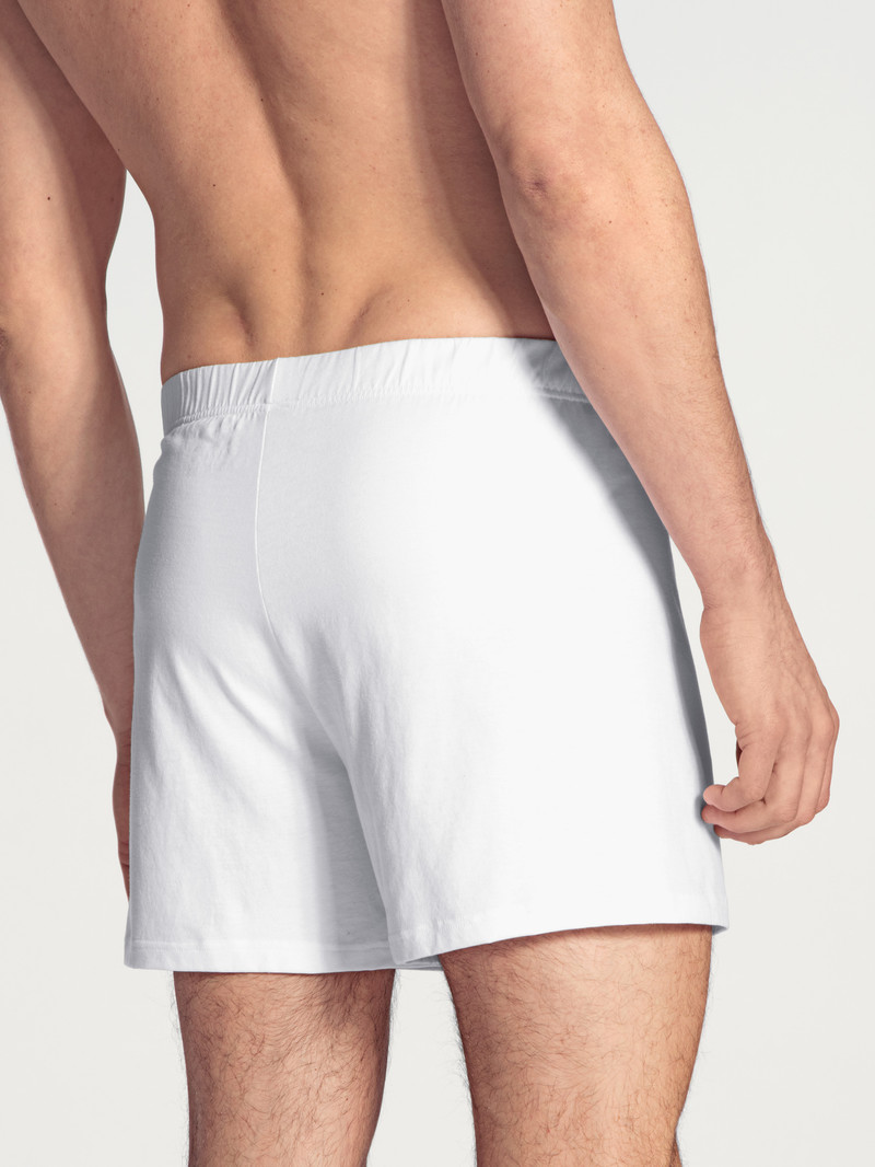 Biancheria Intima Uomo Calida Cotton Code Boxer Shorts With Fly Weiss | 7951-NGBID