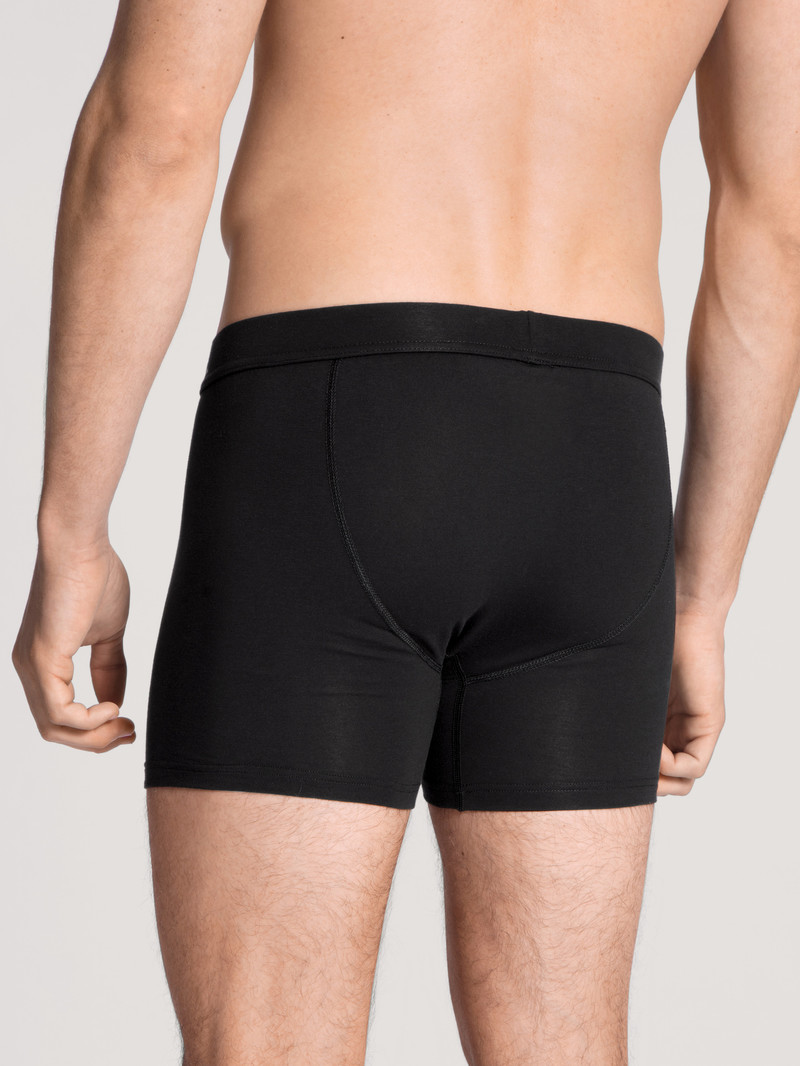 Biancheria Intima Uomo Calida Cotton Code Boxer Brief, With Fly Schwarz | 9270-CHZRW