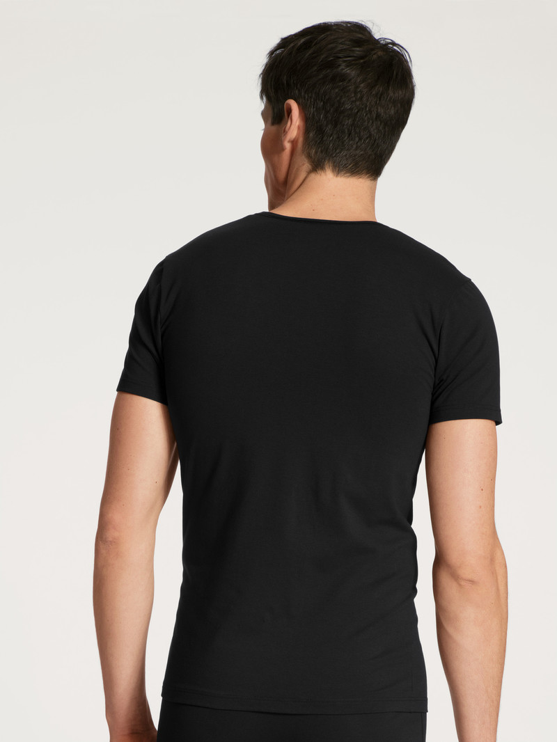 Biancheria Intima Uomo Calida Cotton Code T-shirt Schwarz | 4935-ABRPQ