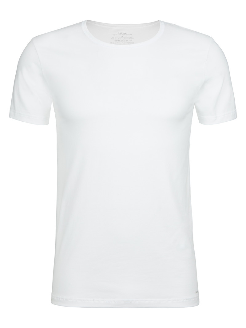 Biancheria Intima Uomo Calida Cotton Code T-shirt Weiss | 1394-HVTFS