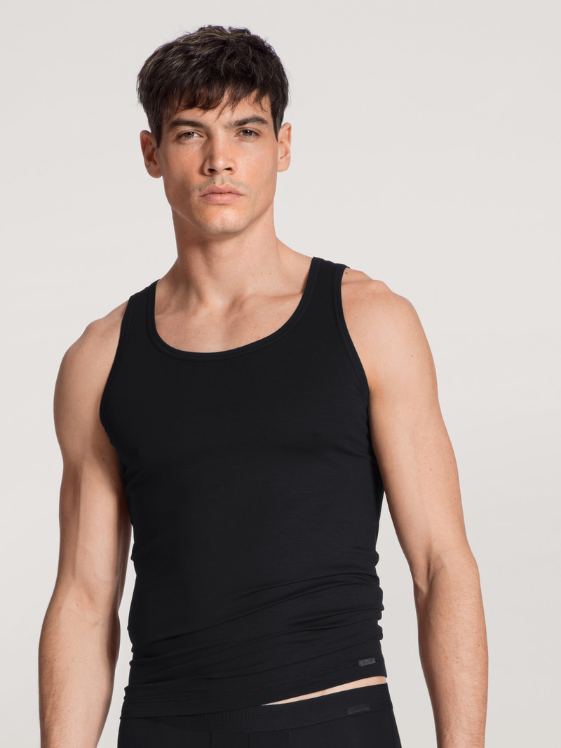 Biancheria Intima Uomo Calida Focus Athletic Shirt Schwarz | 7843-SIUVZ