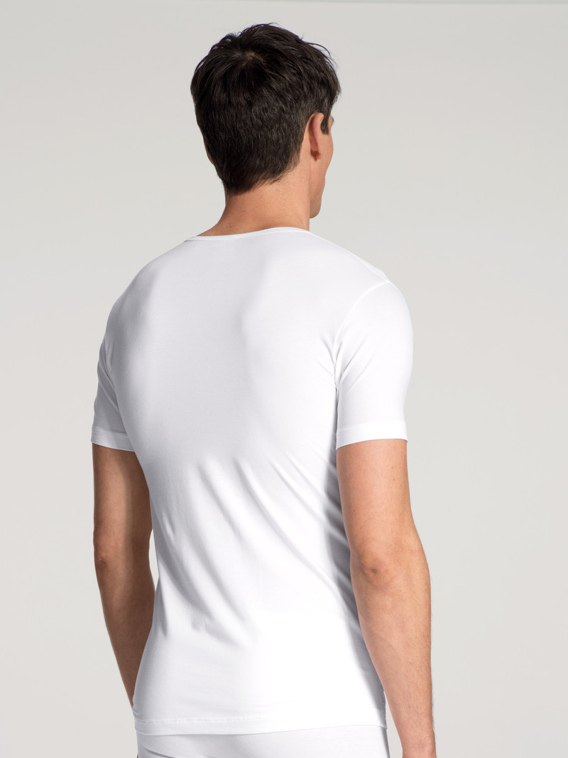 Biancheria Intima Uomo Calida Focus V-shirt Weiss | 9486-MVRYJ