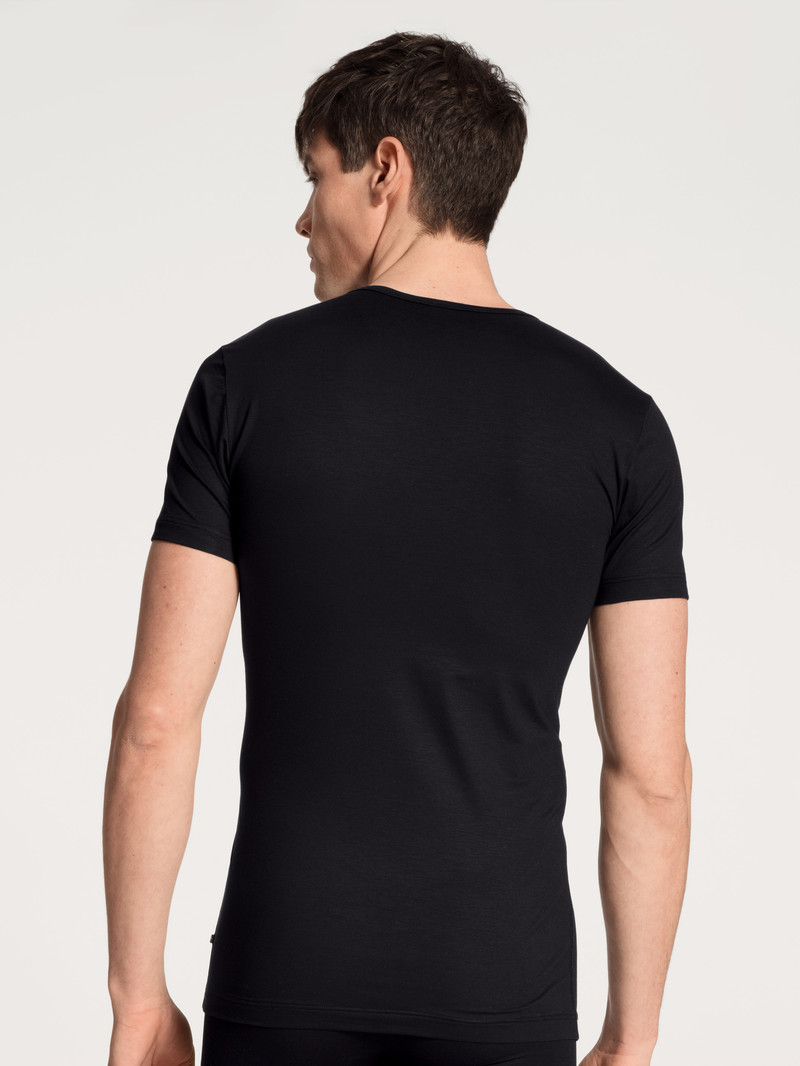 Biancheria Intima Uomo Calida Focus V-shirt Schwarz | 6125-OZQYF