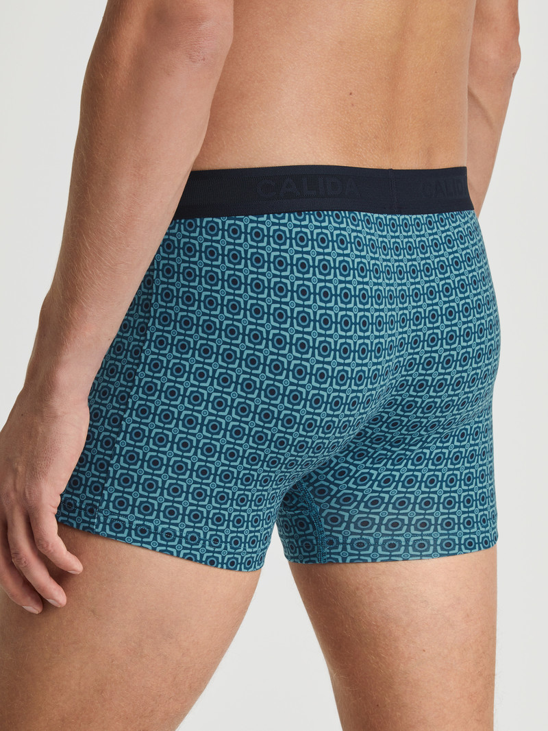 Biancheria Intima Uomo Calida Grafic Cotton Boxer Brief Blu | 0621-UGNTZ