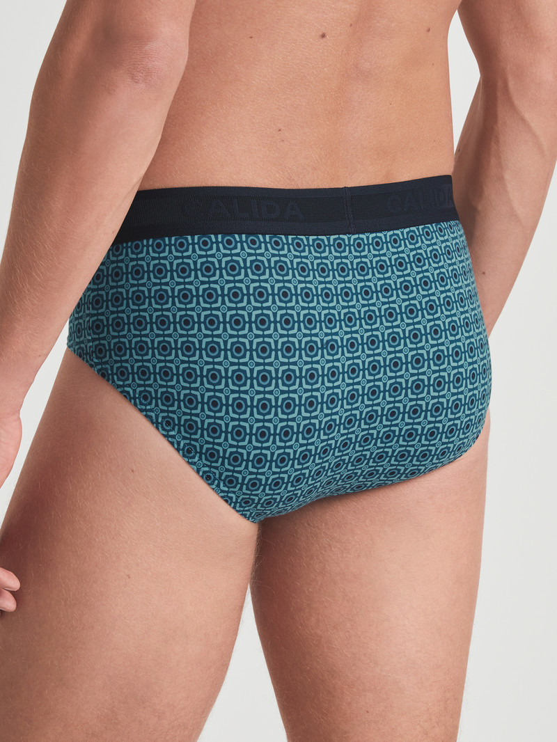 Biancheria Intima Uomo Calida Grafic Cotton Brief Blu | 5932-HGXJY