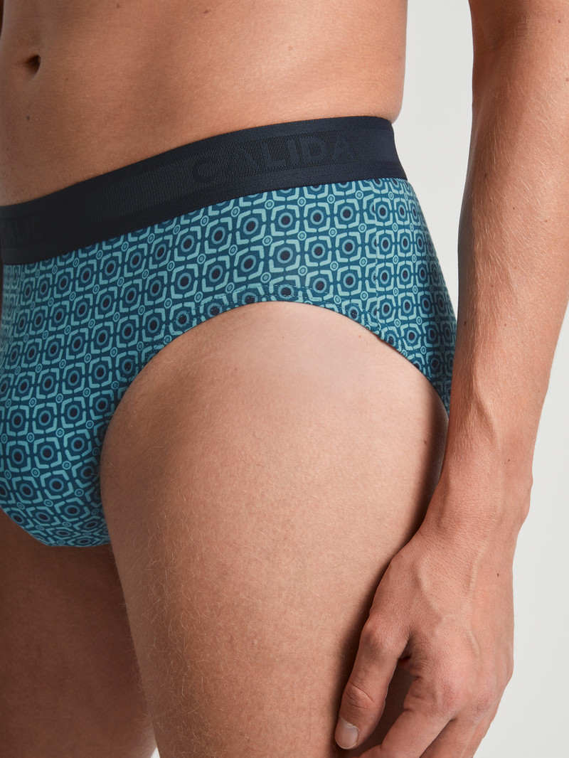 Biancheria Intima Uomo Calida Grafic Cotton Brief Blu | 5932-HGXJY