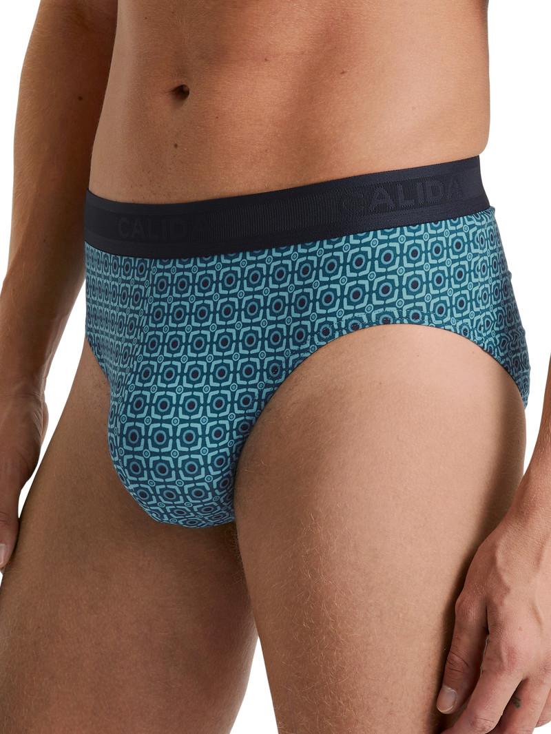 Biancheria Intima Uomo Calida Grafic Cotton Brief Blu | 5932-HGXJY