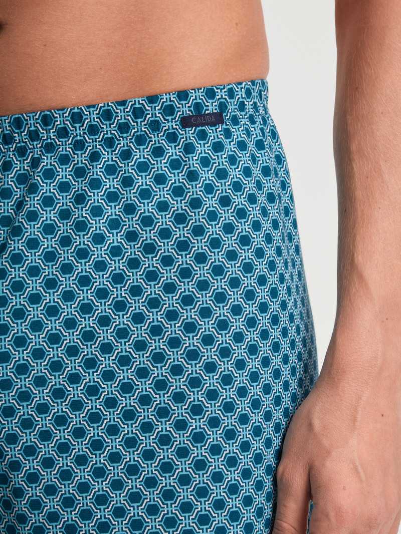 Biancheria Intima Uomo Calida Prints Boxer Shorts Blu | 0793-YENPH