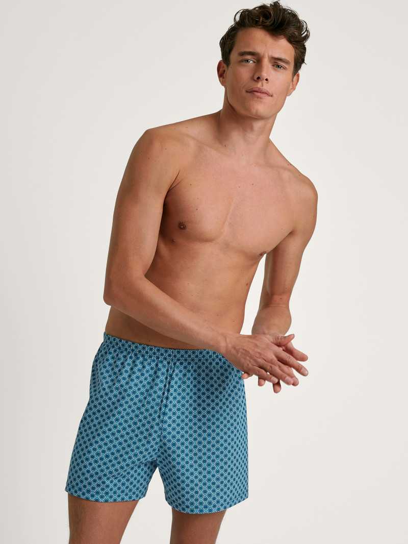 Biancheria Intima Uomo Calida Prints Boxer Shorts Blu | 0793-YENPH