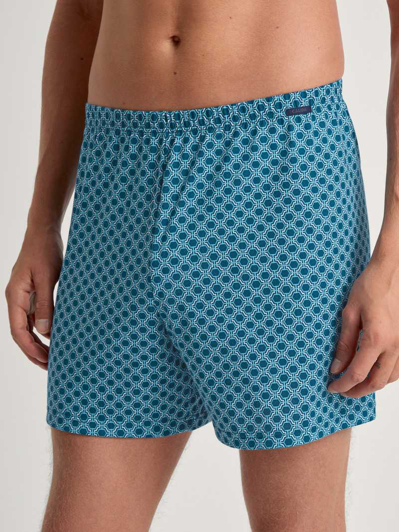 Biancheria Intima Uomo Calida Prints Boxer Shorts Blu | 0793-YENPH