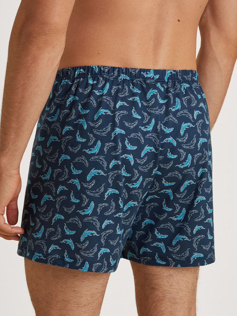 Biancheria Intima Uomo Calida Prints Boxer Shorts Blu | 8217-NQITF