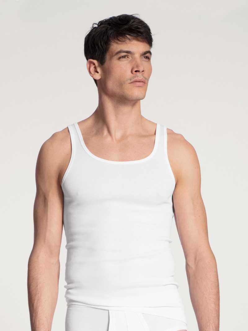 Biancheria Intima Uomo Calida Twisted Cotton Athletic Shirt Weiss | 6817-ELUPQ