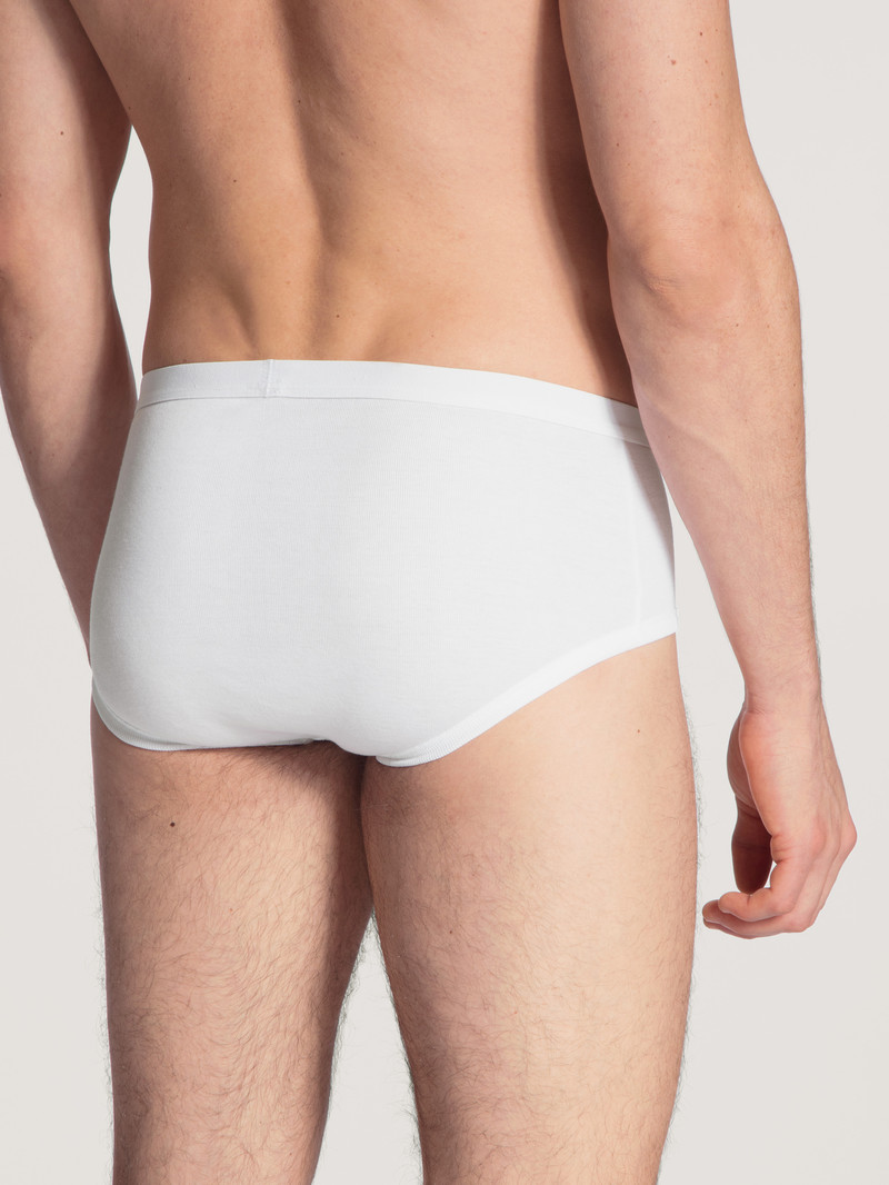 Biancheria Intima Uomo Calida Twisted Cotton Classic Brief With Fly Weiss | 3862-KJNGS