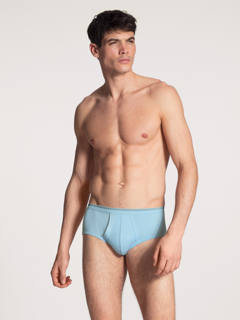 Biancheria Intima Uomo Calida Twisted Cotton Classic Brief With Fly Eisblau | 1973-LMYFU