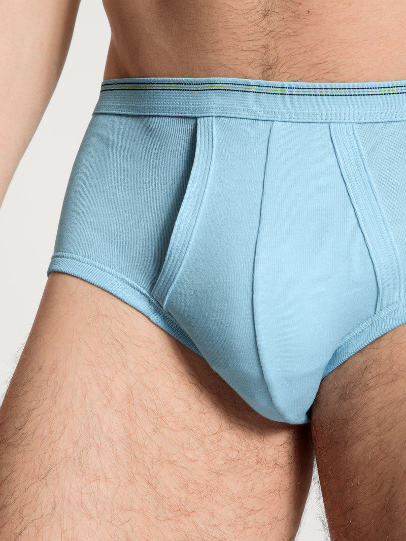 Biancheria Intima Uomo Calida Twisted Cotton Classic Brief With Fly Eisblau | 1973-LMYFU