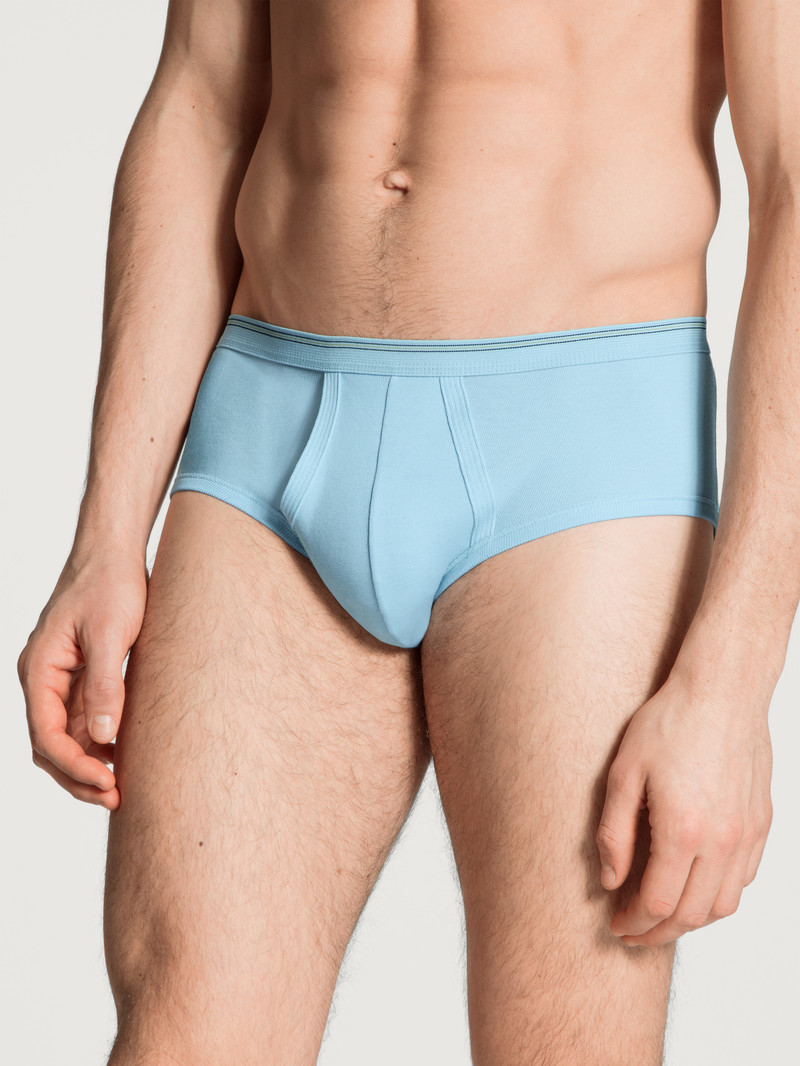 Biancheria Intima Uomo Calida Twisted Cotton Classic Brief With Fly Eisblau | 1973-LMYFU