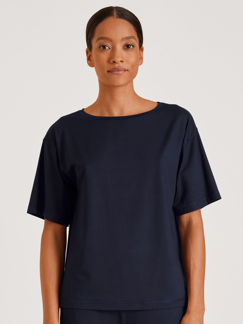 Deepsleepwear Donna Calida Dsw Balancing Shirt Short Sleeve Corallo Blu | 8165-BKATU