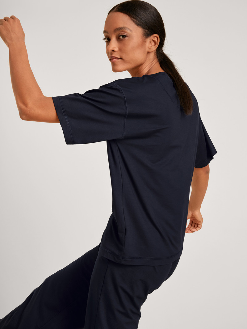 Deepsleepwear Donna Calida Dsw Balancing Shirt Short Sleeve Corallo Blu | 8165-BKATU