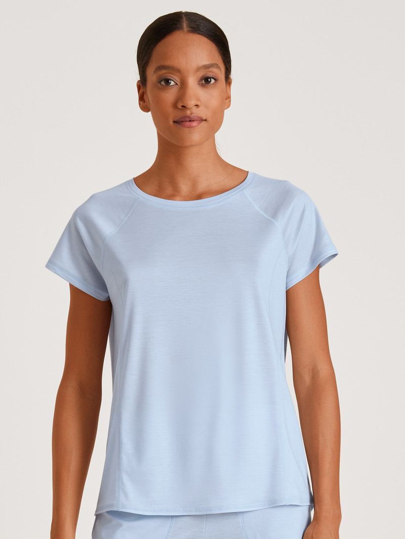 Deepsleepwear Donna Calida Dsw Cooling Shirt Short Sleeve Blu | 5841-JKGPH