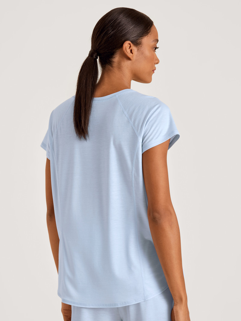 Deepsleepwear Donna Calida Dsw Cooling Shirt Short Sleeve Blu | 5841-JKGPH