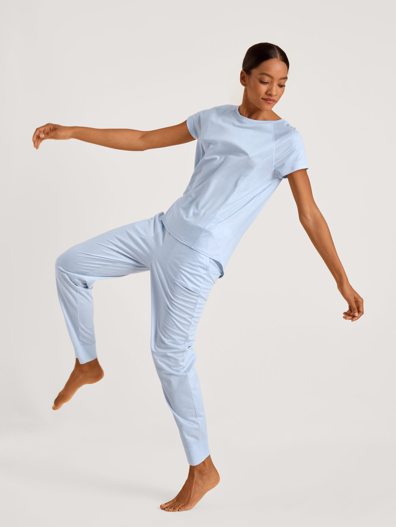 Deepsleepwear Donna Calida Dsw Cooling Shirt Short Sleeve Blu | 5841-JKGPH