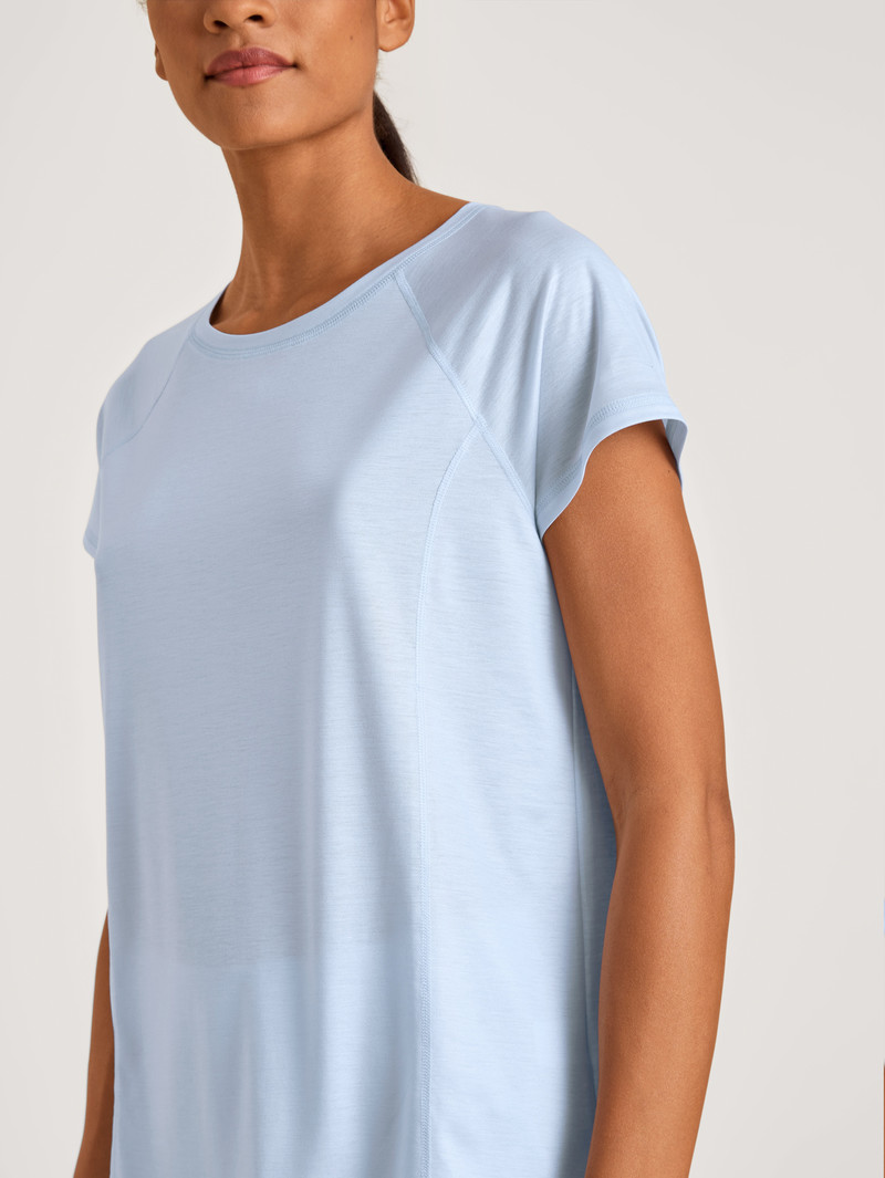 Deepsleepwear Donna Calida Dsw Cooling Shirt Short Sleeve Blu | 5841-JKGPH