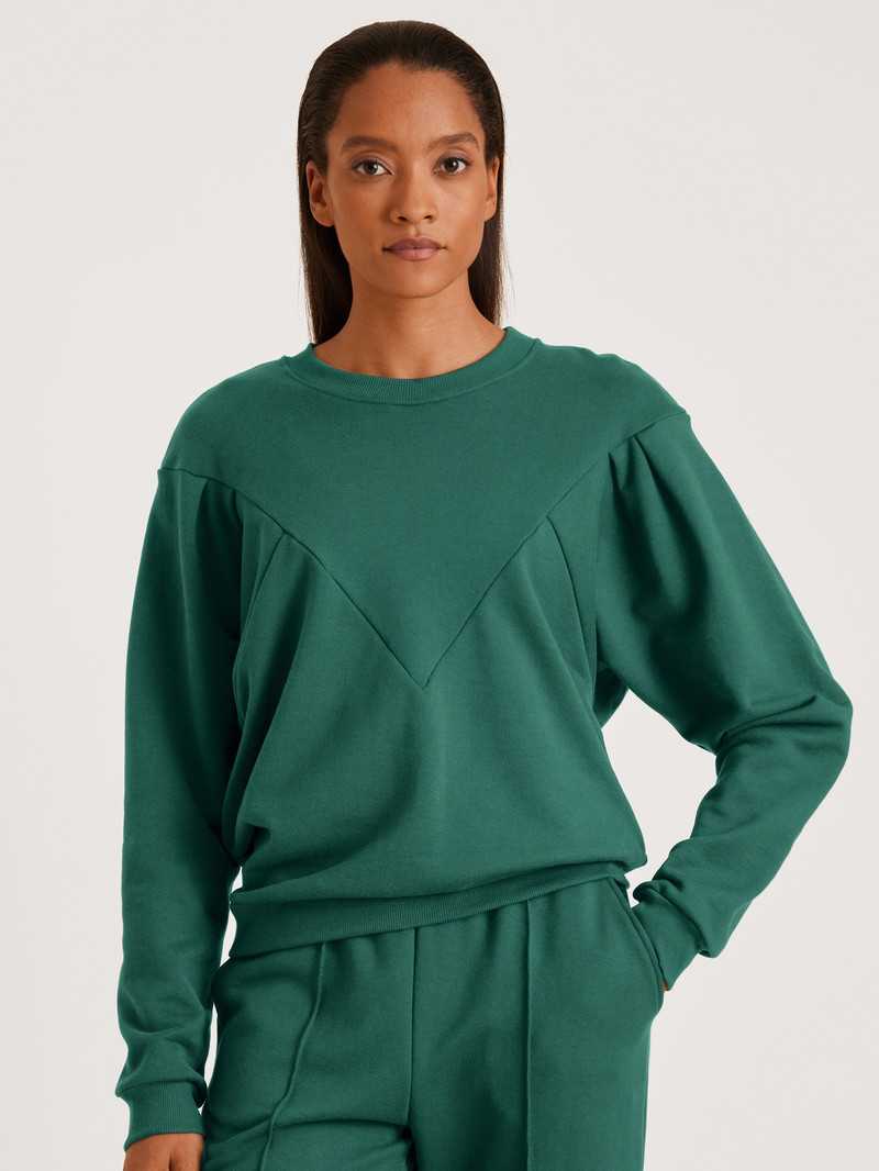 Loungewear Donna Calida 100% Nature Relax Sweatshirt, Cradle To Cradle Certified® Verdi | 8056-QYZGS